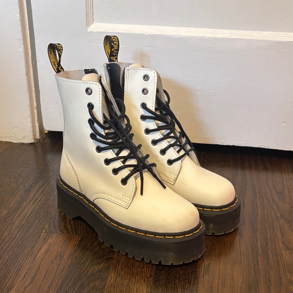 Size 37 White Laced Dr. Martens (wore once)